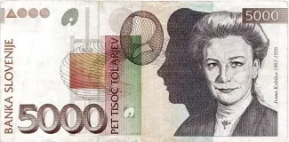 Slovenia 5.000 Tolarjev, 1993 obverse