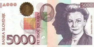 Slovenia 5.000 Tolarjev, 1997-2000 obverse