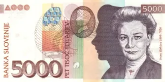 Slovenia 5.000 Tolarjev, 2002-2004 obverse