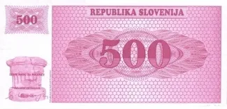 Slovenia 500 Tolarjev, 1990-1992 reverse