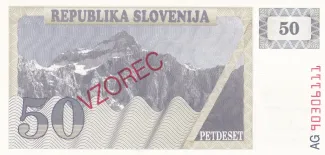 Slovenia 50 Tolarjev, 1990 obverse