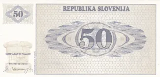 Slovenia 50 Tolarjev, 1990 reverse