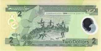 Solomon Islands 2 Dollars, 2001 P-23 reverse