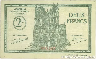 Somme, Department of 2 Francs, 1922 image