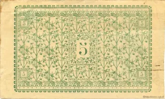 Somme, Department of 5 Francs, 1914 reverse