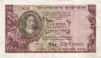 South Africa 10 Pounds, 1958 image