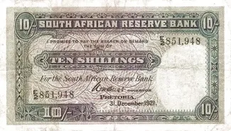 South Africa 10 Shillings, 1922 image