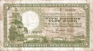 South Africa 5 Pounds, 1926 image