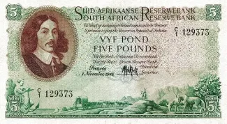 South Africa 5 Pounds, 1949 image