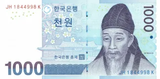 South Korea 1.000 Won, 2007 obverse