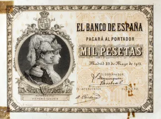 Spain 1,000 Pesetas, 1915 P-68 obverse