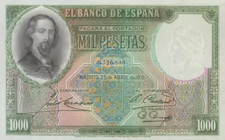 Spain 1,000 Pesetas, 1931 P-84 obverse