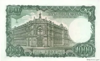 Spain 1,000 Pesetas, 1971 P-154 reverse