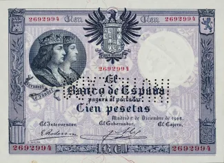 Spain 100 Pesetas, 1908 P-68 obverse
