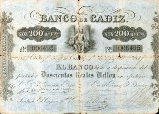 Spain 200 Reales de Vellón,  obverse