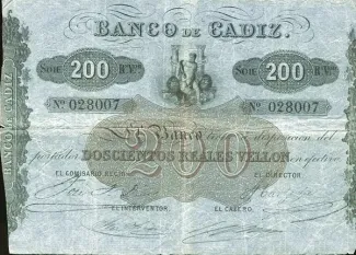 Spain 200 Reales de Vellón,  obverse