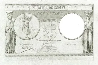 Spain 25 Pesetas, 1904 P-55 obverse