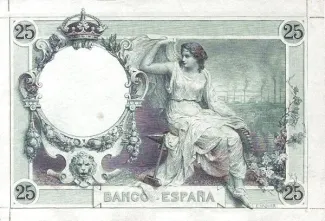 Spain 25 Pesetas, 1908 P-67 reverse