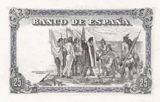 Spain 25 Pesetas, 1937 P-106 reverse