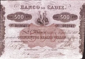 Spain 500 Reales de Vellón,  obverse