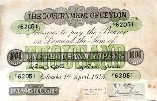 Sri Lanka 1.000 Rupees, 1926 image