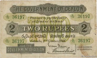 Sri Lanka 2 Rupees, 1921 image