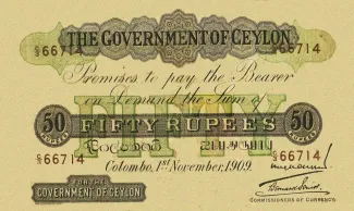 Sri Lanka 50 Rupees, 1914 image