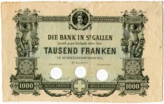 St. Gallen 1.000 Francs, 1873 obverse