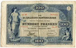 St. Gallen 100 Francs, 1883-1903 obverse