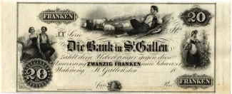 St. Gallen 20 Francs, 1852 obverse