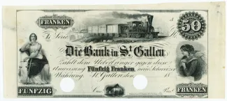 St. Gallen 50 Francs, 1852 obverse
