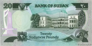 Sudan 20 Sudanese Pounds, 1981 P-22 reverse