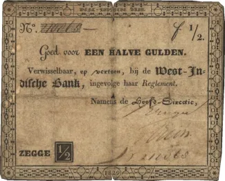 Suriname 0 Gulden, 1829 obverse