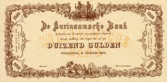 Suriname 1.000 Gulden, 1865-1910 obverse