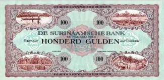 Suriname 100 Gulden, 1920-1937 obverse