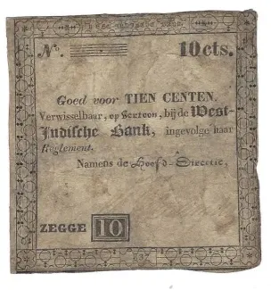 Suriname 10 Centen, 1837-1848 obverse