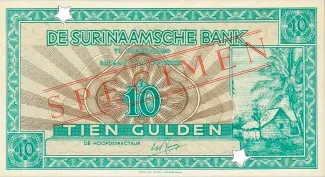 Suriname 10 Gulden, 1951 obverse