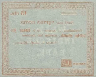 Suriname 15 Centen, 1837-1848 reverse