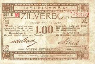 Suriname 1 Gulden, 1918-1919 obverse