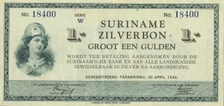 Suriname 1 Gulden, 1940-1947 obverse