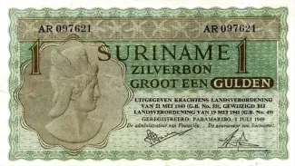 Suriname 1 Gulden, 1949 obverse