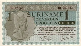 Suriname 1 Gulden, 1951 obverse