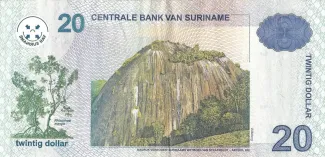 Suriname 20 Dollars, 2004-2009 reverse