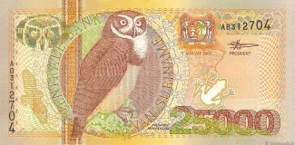 Suriname 25.000 Gulden, 2000 obverse