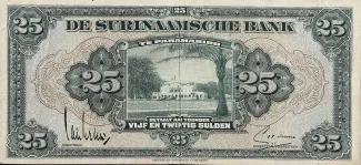 Suriname 25 Gulden, 1942-1948 obverse