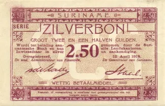 Suriname 2 Gulden, 1918 obverse