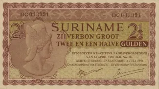 Suriname 2 Gulden, 1950 obverse