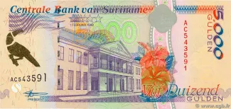 Suriname 5.000 Gulden, 1997-1999 obverse