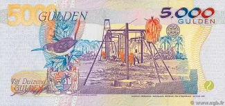 Suriname 5.000 Gulden, 1997-1999 reverse