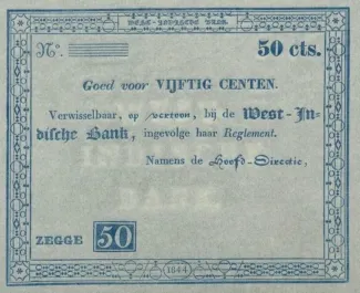 Suriname 50 Centen, 1837-1848 obverse